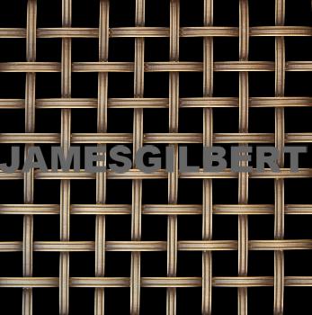 Handwoven Antique Brass Decorative Grille with 5mm Reeded Wire and 13mm Square Aperture